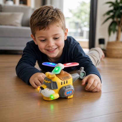 Funny Tiger Airplane Toy – 360° Rotating Kids Toy with Lights & Sound