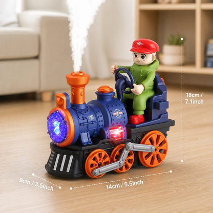 Cute Steam Train Toy with Lights, Music & Realistic Steam Effect