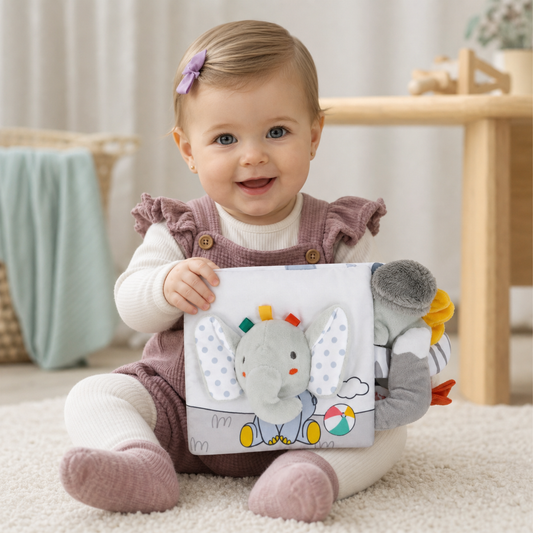 Sensory plush toy playbook for children