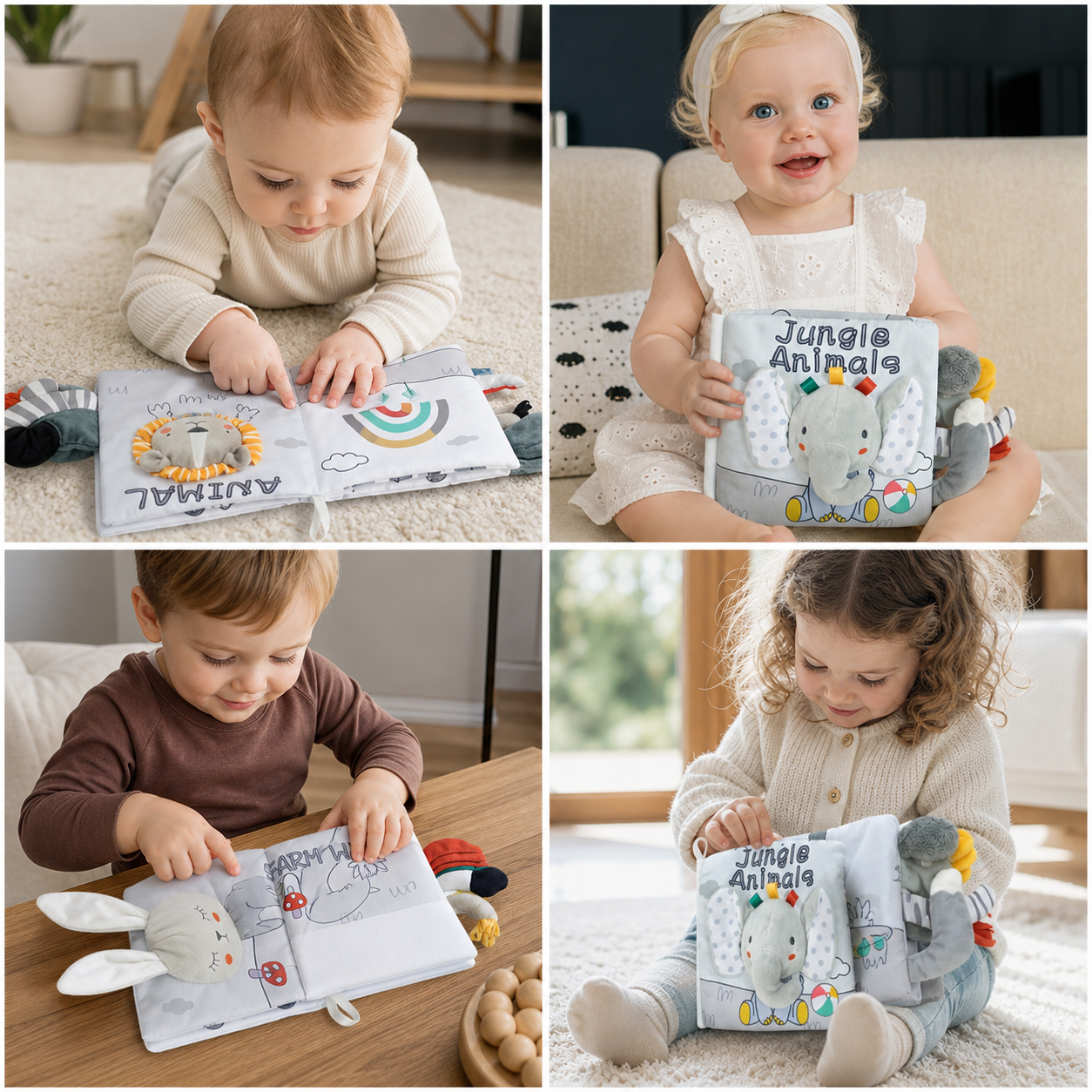 Sensory plush toy playbook for children