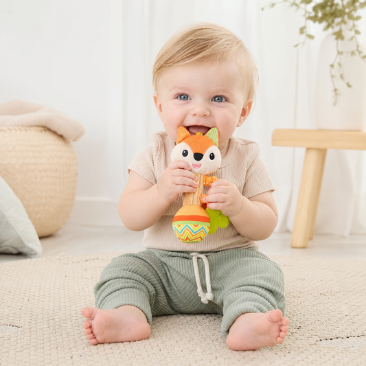 Soothing silicone plush toy for teething babies