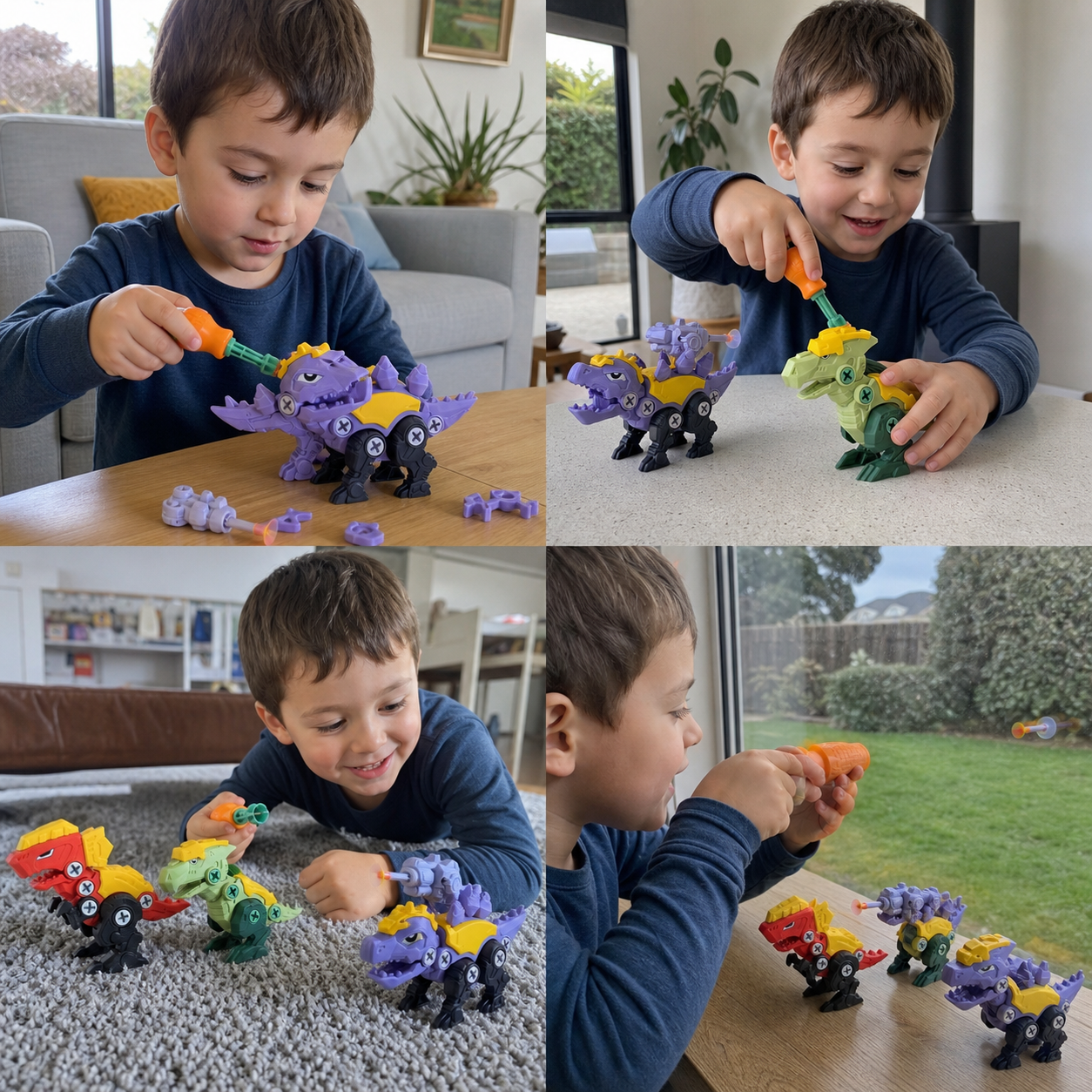 Dinosaur Screw Set with Suction Cup Cannon