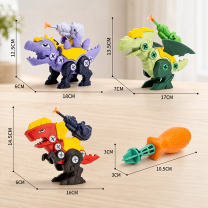 Dinosaur Screw Set with Suction Cup Cannon