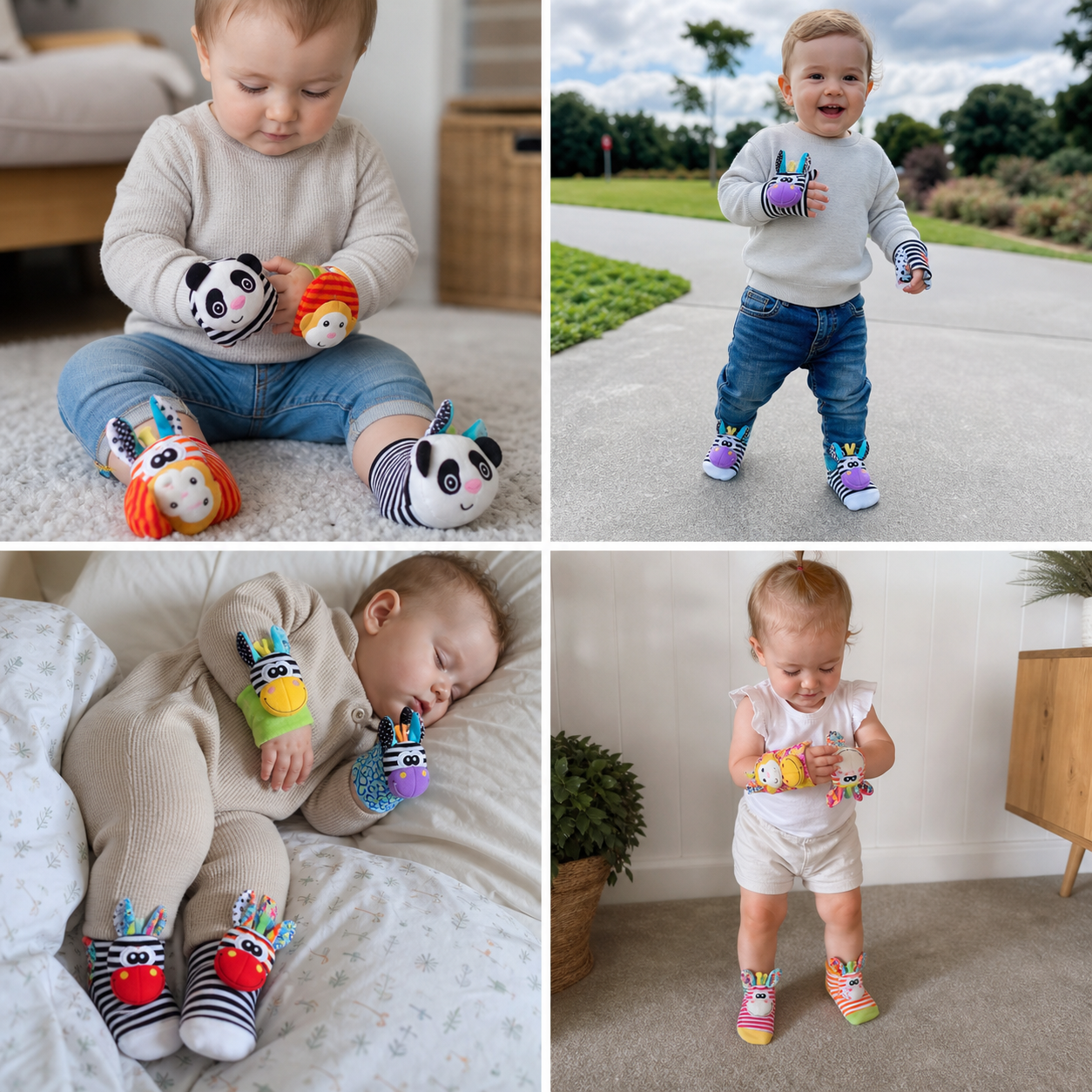 Sensory Baby Plush Socks and Wristband