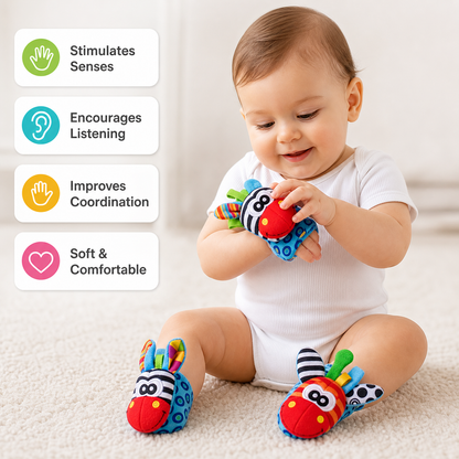 Sensory Baby Plush Socks and Wristband