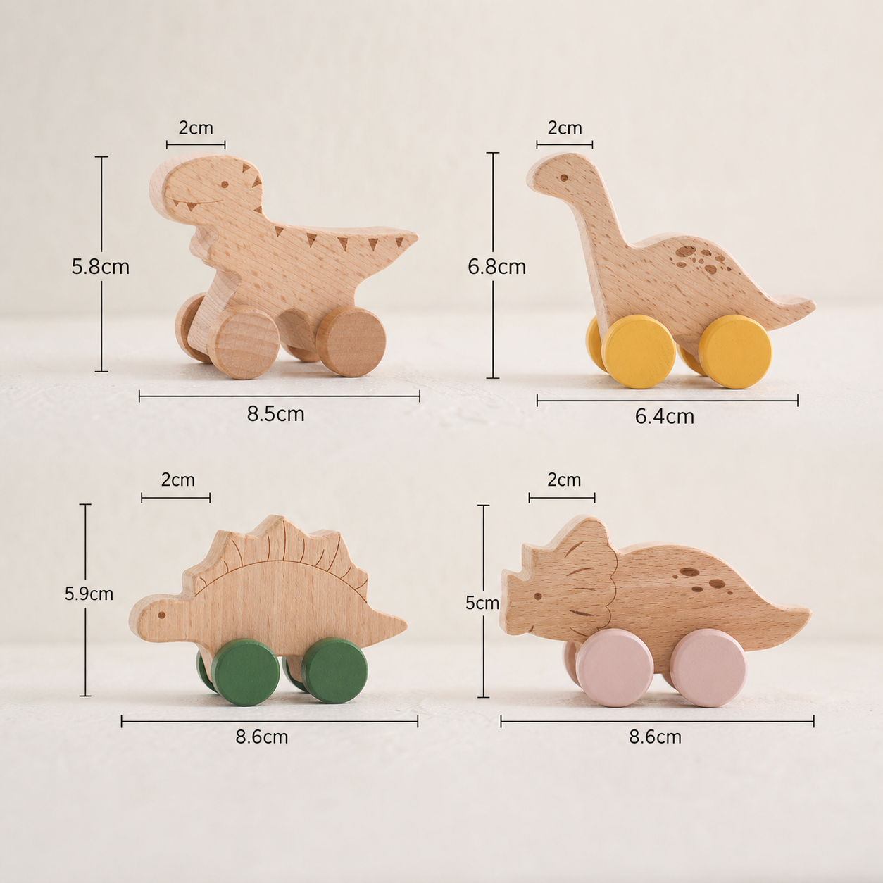 Montessori Wooden Train in Pastel Colors