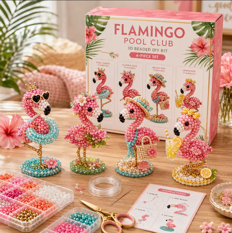 3D Beaded Animal Craft Kit – DIY Mini Bead Art Set for Beginners