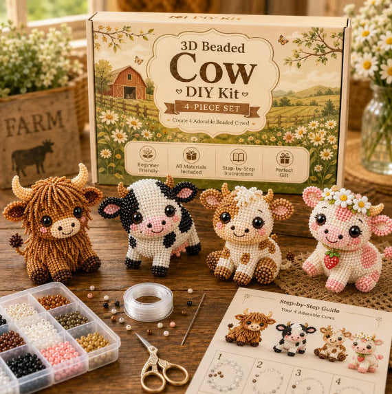 3D Beaded Animal Craft Kit – DIY Mini Bead Art Set for Beginners