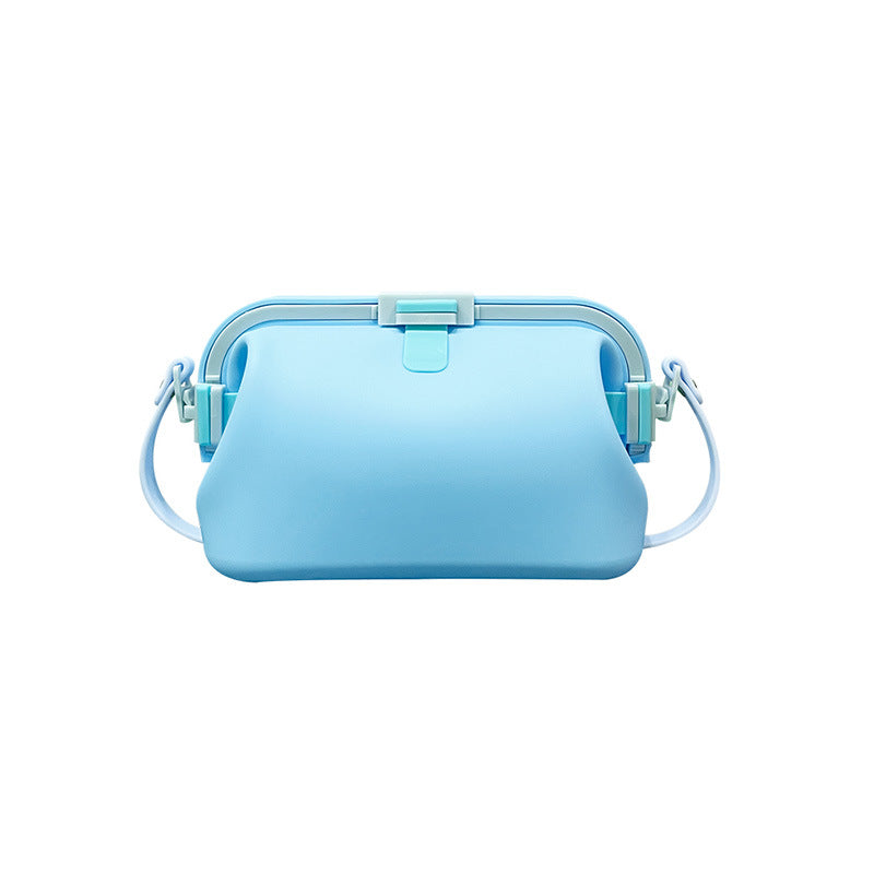 Waterproof silicone storage bag with shoulder strap
