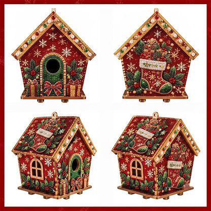 DIY 3D Wooden Gingerbread House Puzzle & Diamond Art Kit
