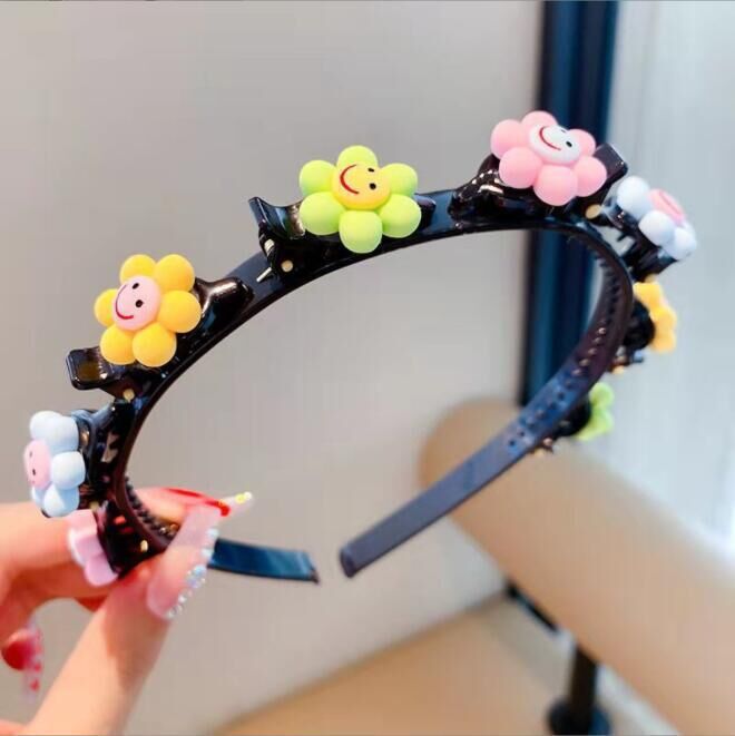 Cute Hair Clips & Bands for Girls with Flower, Strawberry & Rainbow Charms