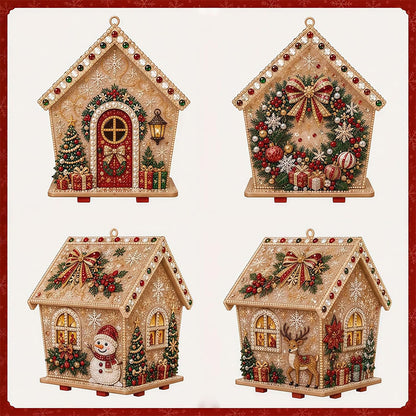 DIY 3D Wooden Gingerbread House Puzzle & Diamond Art Kit