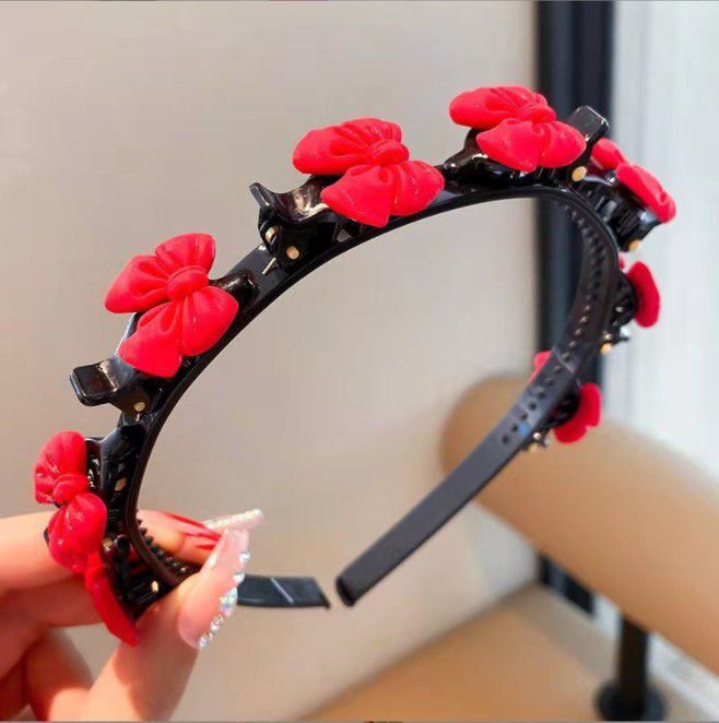 Cute Hair Clips & Bands for Girls with Flower, Strawberry & Rainbow Charms