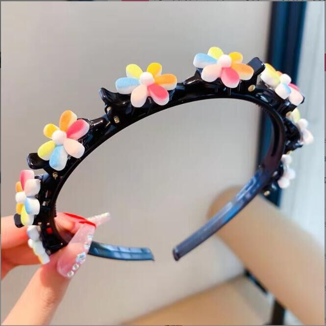 Cute Hair Clips & Bands for Girls with Flower, Strawberry & Rainbow Charms