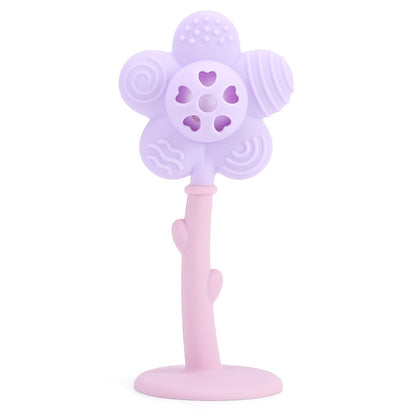 2-in-1 Sunflower Baby Teether & Rattle with Suction Base