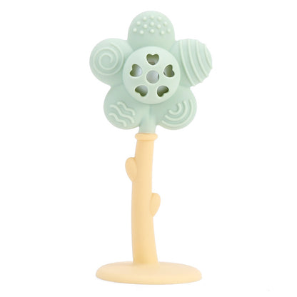 2-in-1 Sunflower Baby Teether & Rattle with Suction Base