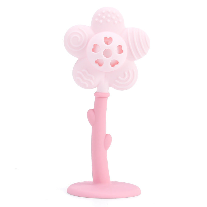 2-in-1 Sunflower Baby Teether & Rattle with Suction Base