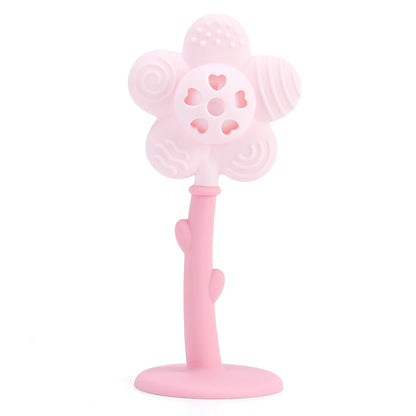 2-in-1 Sunflower Baby Teether & Rattle with Suction Base