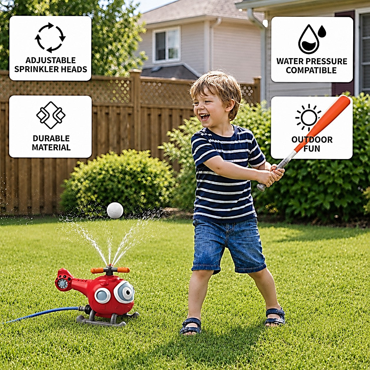 Baseball Water Fun Sprinkler Play Set