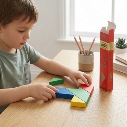 Wooden Tangram Puzzle – Montessori Geometry Learning Toy for Kids