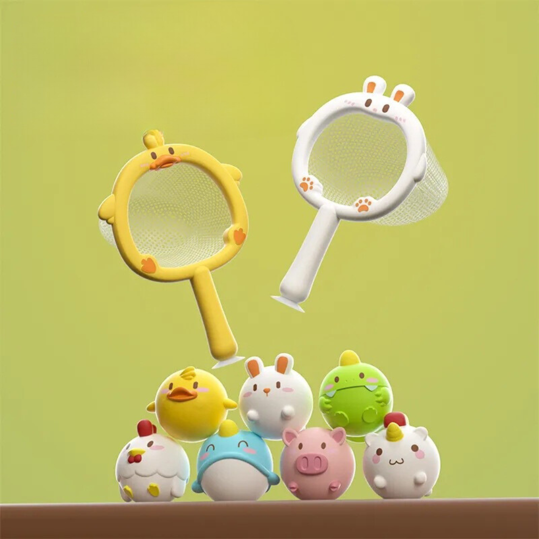Self-Illuminating Bath Toy with Net