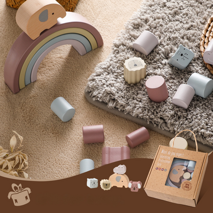 Montessori Animal and Shape Wooden Blocks