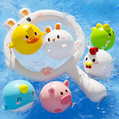 Self-Illuminating Bath Toy with Net