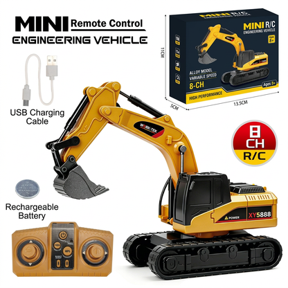 1:64 Scale RC Construction Vehicles – Forklift, Excavator, Dump Truck & Bulldozer