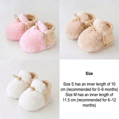 Warm & Cozy Fleece-Lined Cotton Baby Booties with Soft Soles