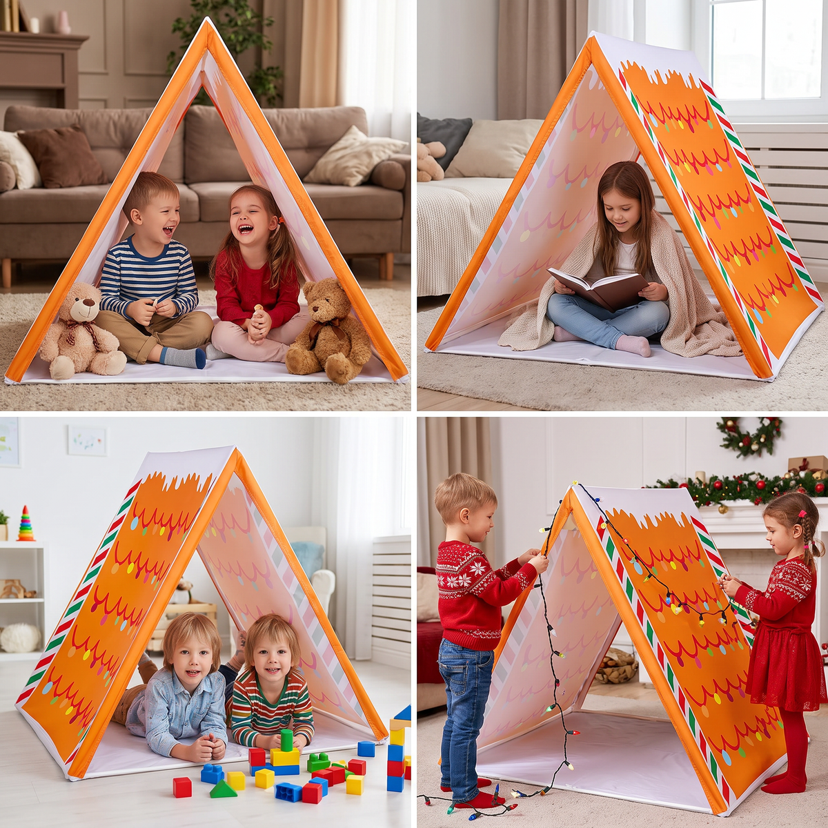 Christmas Gingerbread House Play Tent for Kids