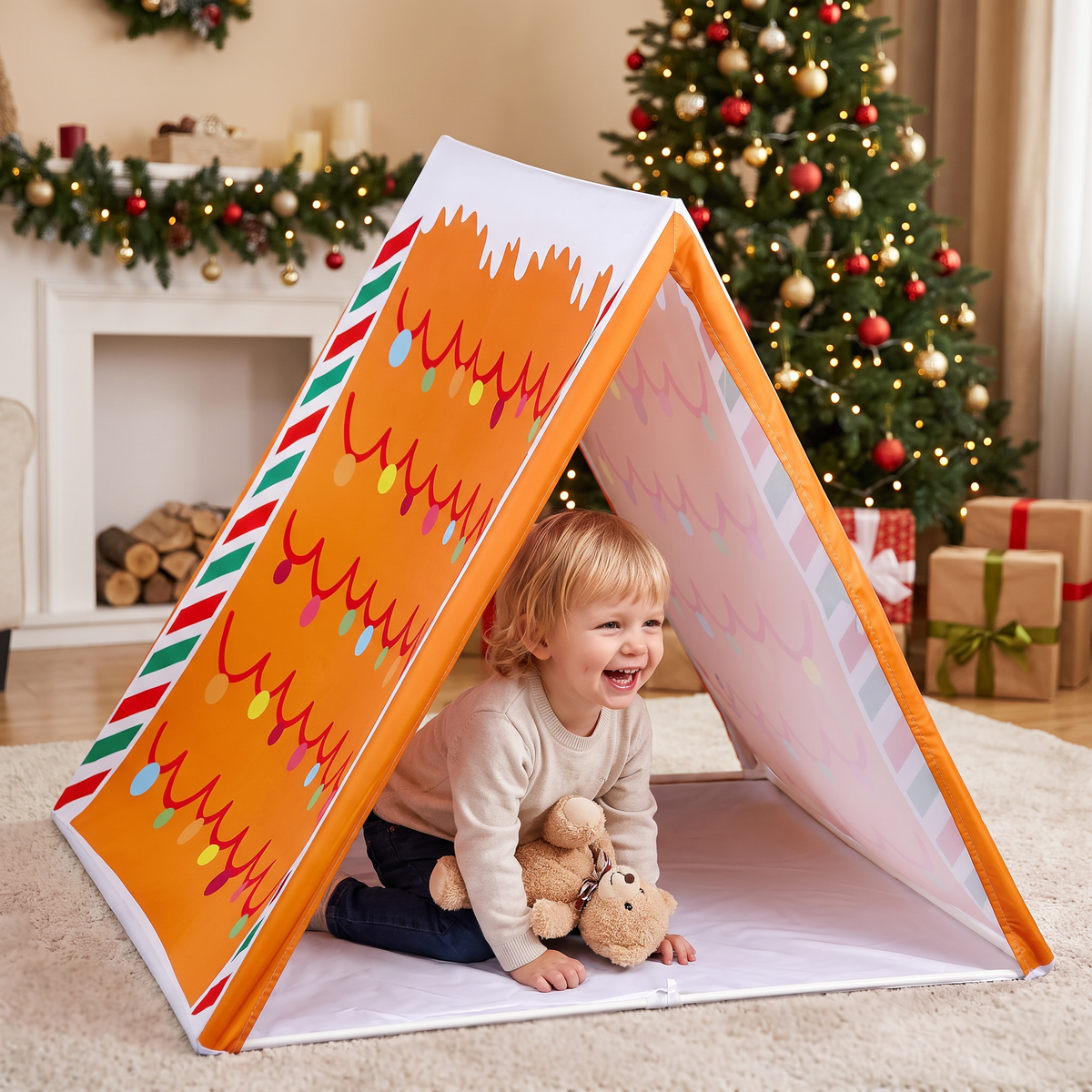 Christmas Gingerbread House Play Tent for Kids