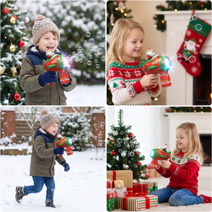 Electric Christmas Bubble Gun with Lights & Sounds for Kids