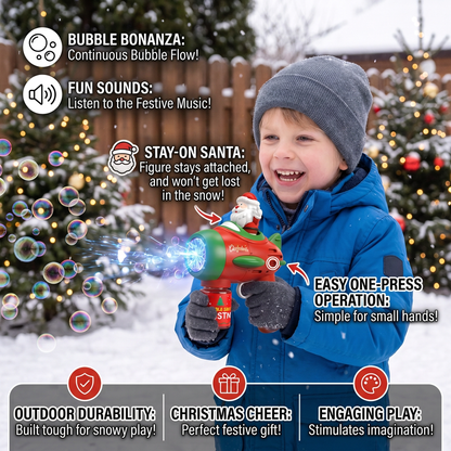 Electric Christmas Bubble Gun with Lights & Sounds for Kids