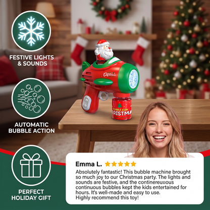 Electric Christmas Bubble Gun with Lights & Sounds for Kids