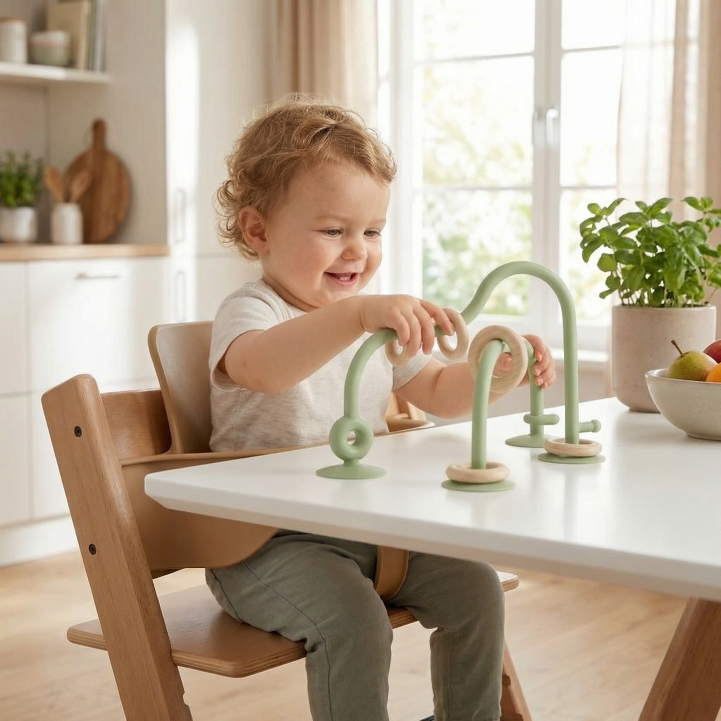 Silicone Baby Activity Toy – Suction Cup Learning Toy for Table & High Chair