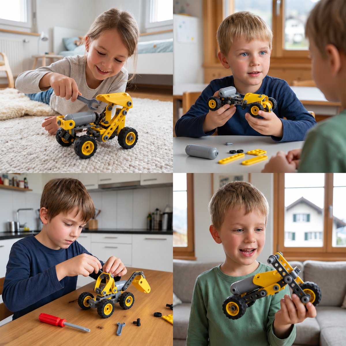 10-in-1 Creative Electric Construction Truck Building Set for Kids