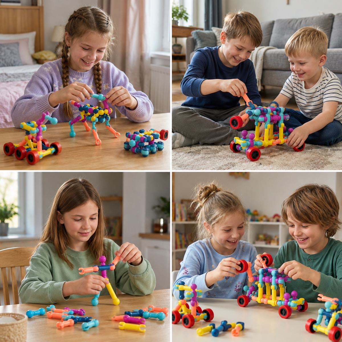 Educational DIY Building Set with Movable Joints