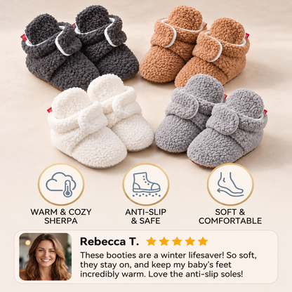 Warm & Cozy Sherpa Baby Booties for Winter
