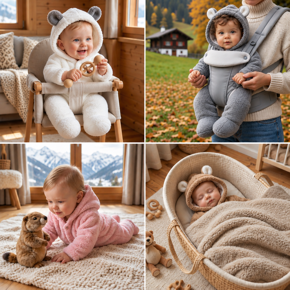 Soft & Cozy Hooded Baby Bear Jumpsuit