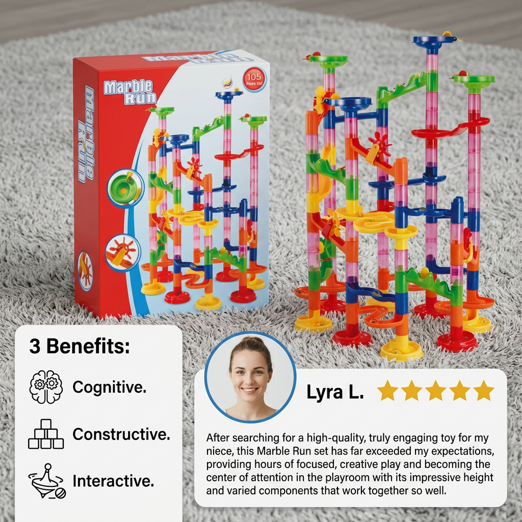 Building Block Marble Run Columns Playset