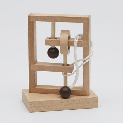 Handmade Wooden Rope Brain Teaser – Logic Puzzle Game for the Whole Family