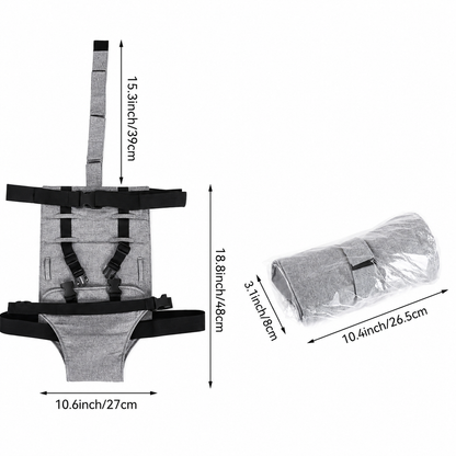 Portable baby seat travel harness