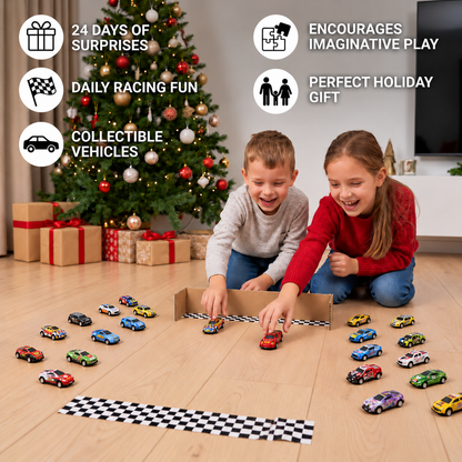 24-Day Racing Car Advent Calendar with Surprise Toy Cars