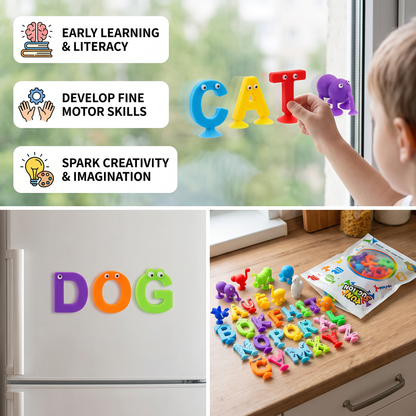 Educational suction cup letters and numbers toy