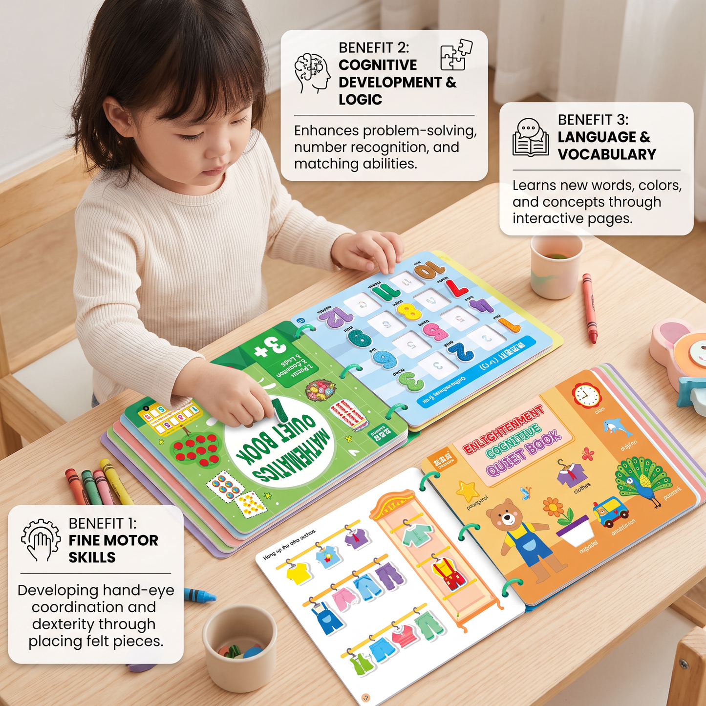 Cognitive Development Activity Book - Interactive Felt Book