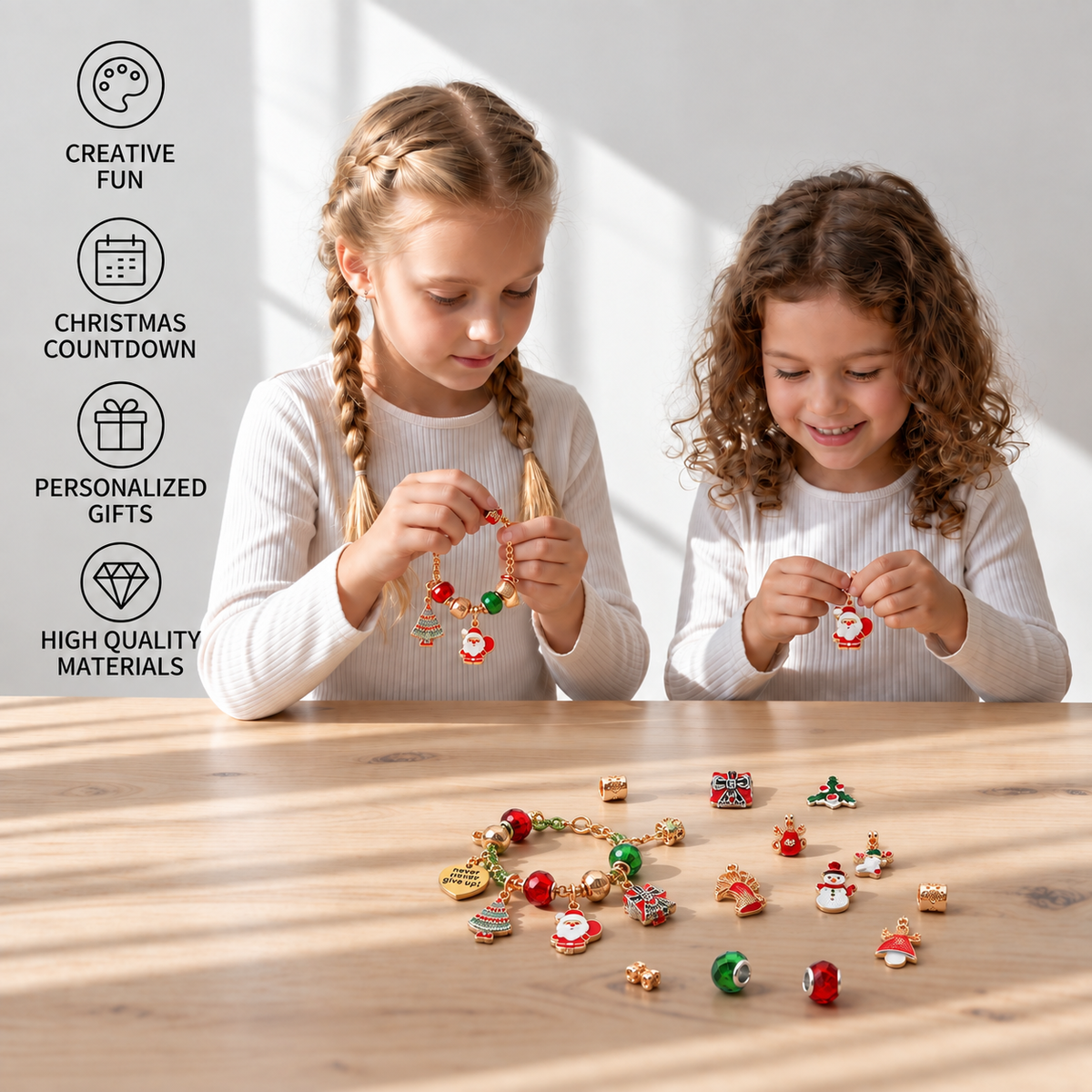 24-Day Christmas Bracelet Advent Calendar – DIY Jewelry-Making Kit for Girls