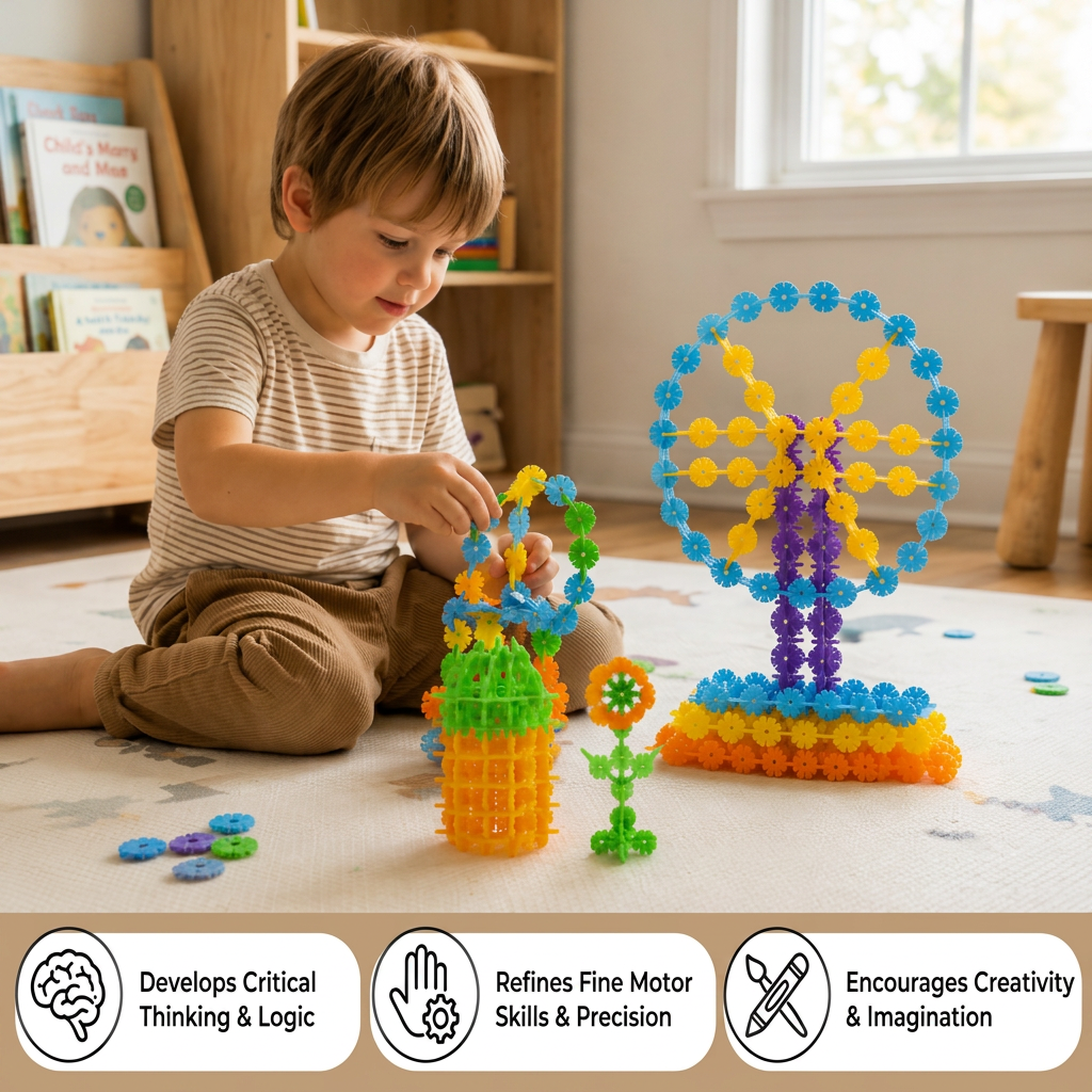 Flake-shaped Montessori Building Blocks
