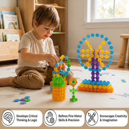 Flake-shaped Montessori Building Blocks