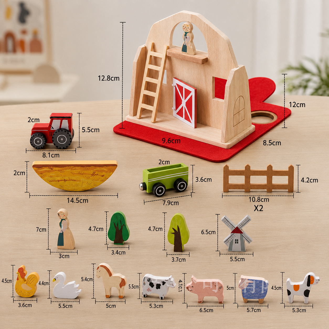 Montessori Wooden & Felt Farm Travel Toy – Perfect for On-the-Go Play