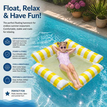 Inflatable water mat with mesh surface – comfortable pool and sun lounger